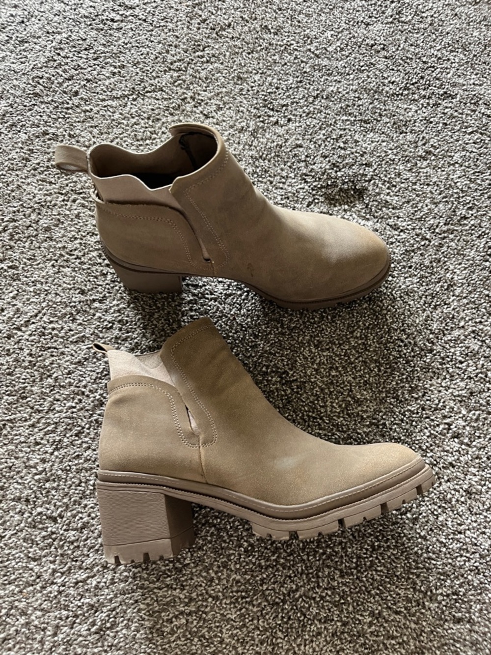 Chunky-Heel Chelsea Ankle Boots - Taupe